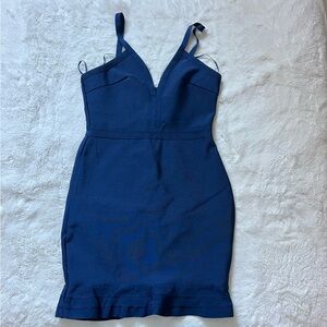 Elegant Blue Sleeveless bandage  Dress